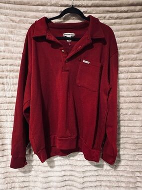 Vintage Weatherman Men's Red Fleece Pullover Sweater